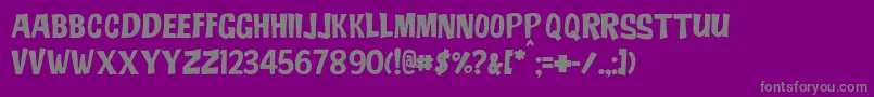フォントJmhAdo – 紫の背景に灰色の文字