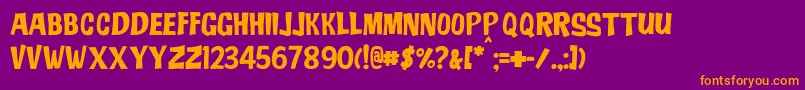 JmhAdo Font – Orange Fonts on Purple Background