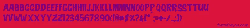 JmhAdo Font – Purple Fonts on Red Background