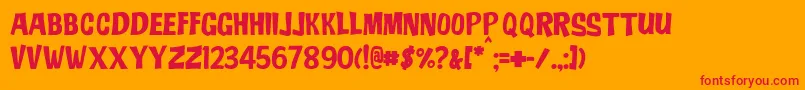 JmhAdo Font – Red Fonts on Orange Background
