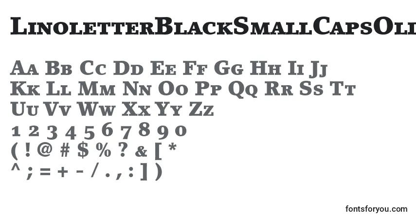 Fuente LinoletterBlackSmallCapsOldstyleFigures - alfabeto, números, caracteres especiales