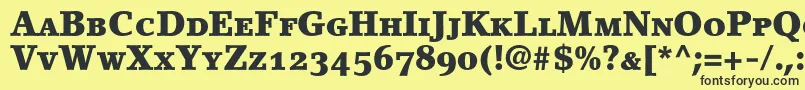 LinoletterBlackSmallCapsOldstyleFigures Font – Black Fonts on Yellow Background