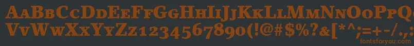 LinoletterBlackSmallCapsOldstyleFigures Font – Brown Fonts on Black Background