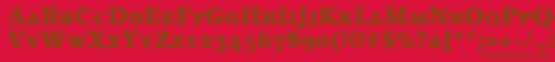 フォントLinoletterBlackSmallCapsOldstyleFigures – 赤い背景に茶色の文字