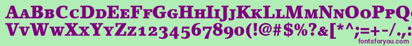 LinoletterBlackSmallCapsOldstyleFigures Font – Purple Fonts on Green Background