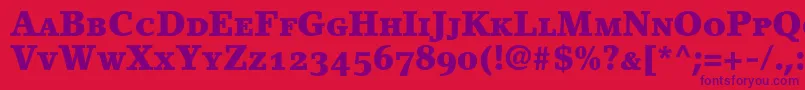 fuente LinoletterBlackSmallCapsOldstyleFigures – Fuentes Moradas Sobre Fondo Rojo