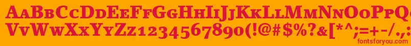 LinoletterBlackSmallCapsOldstyleFigures Font – Red Fonts on Orange Background