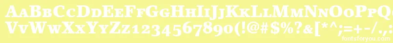 LinoletterBlackSmallCapsOldstyleFigures Font – White Fonts on Yellow Background