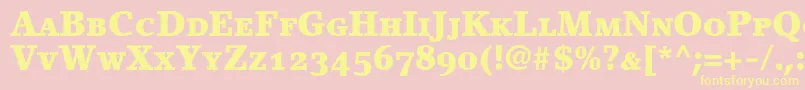 LinoletterBlackSmallCapsOldstyleFigures Font – Yellow Fonts on Pink Background