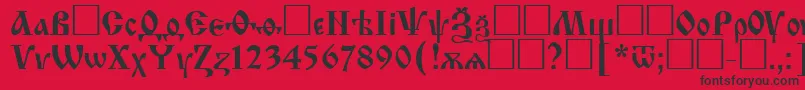 Izhitsactt Font – Black Fonts on Red Background