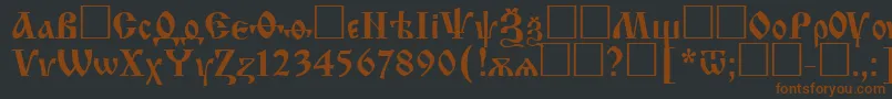 Izhitsactt Font – Brown Fonts on Black Background