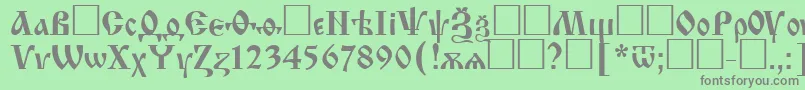 Izhitsactt Font – Gray Fonts on Green Background