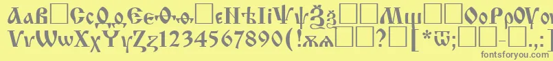 Izhitsactt Font – Gray Fonts on Yellow Background