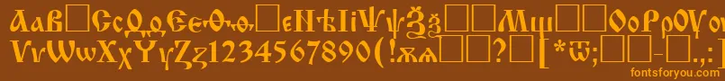 Izhitsactt Font – Orange Fonts on Brown Background