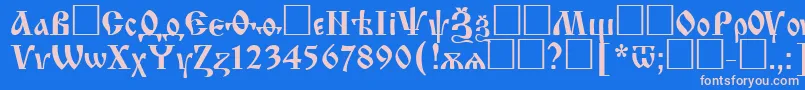 Шрифт Izhitsactt – розовые шрифты на синем фоне