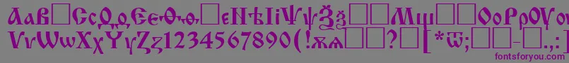 Шрифт Izhitsactt – фиолетовые шрифты на сером фоне