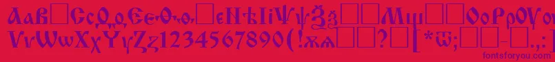 Izhitsactt Font – Purple Fonts on Red Background
