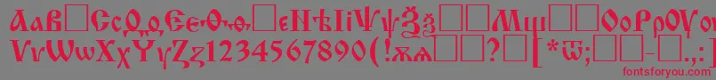 Izhitsactt Font – Red Fonts on Gray Background