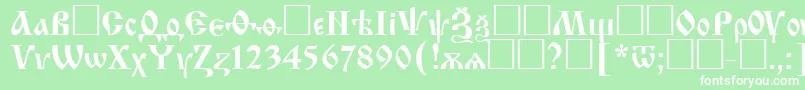 Izhitsactt Font – White Fonts on Green Background