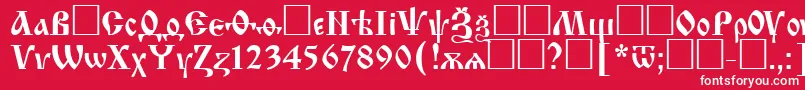 フォントIzhitsactt – 赤い背景に白い文字
