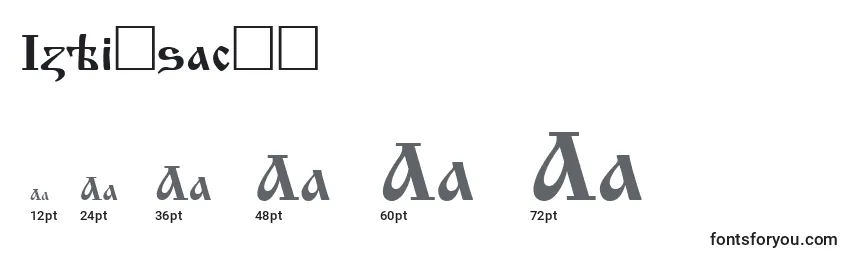 Размеры шрифта Izhitsactt