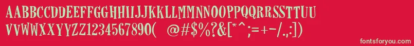 Horseshoes Font – Green Fonts on Red Background