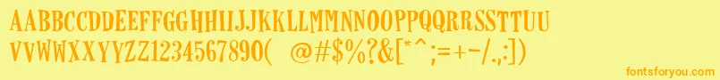 Horseshoes Font – Orange Fonts on Yellow Background