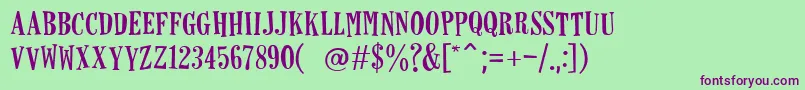 Horseshoes Font – Purple Fonts on Green Background