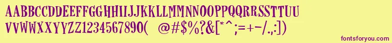 Horseshoes Font – Purple Fonts on Yellow Background