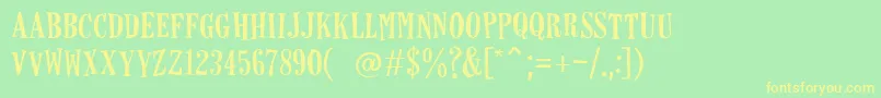 Horseshoes Font – Yellow Fonts on Green Background