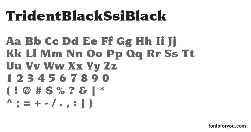 Czcionka TridentBlackSsiBlack – alfabet, cyfry, specjalne znaki