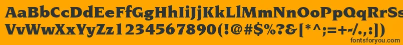 Czcionka TridentBlackSsiBlack – czarne czcionki na pomarańczowym tle