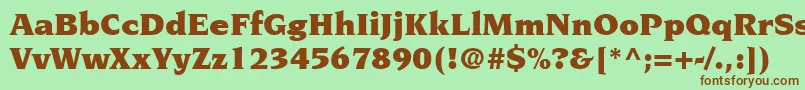 Czcionka TridentBlackSsiBlack – brązowe czcionki na zielonym tle