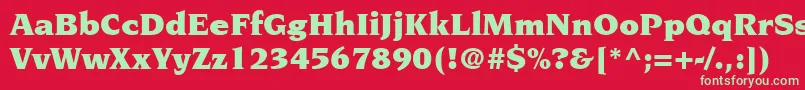 フォントTridentBlackSsiBlack – 赤い背景に緑の文字