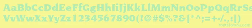 TridentBlackSsiBlack Font – Green Fonts on Yellow Background