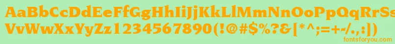 Шрифт TridentBlackSsiBlack – оранжевые шрифты на зелёном фоне