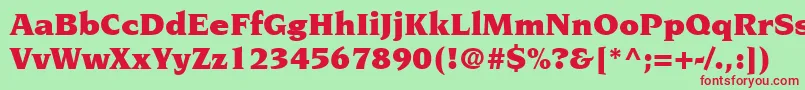 Czcionka TridentBlackSsiBlack – czerwone czcionki na zielonym tle