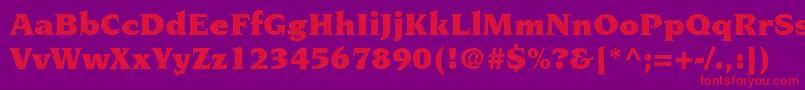 フォントTridentBlackSsiBlack – 紫の背景に赤い文字