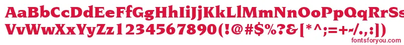 Czcionka TridentBlackSsiBlack – czerwone czcionki na białym tle