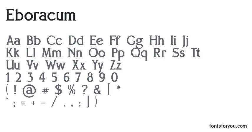 Czcionka Eboracum – alfabet, cyfry, specjalne znaki