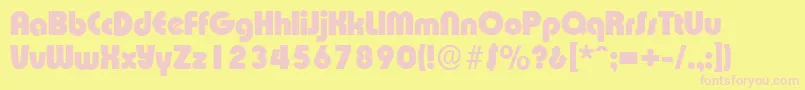 ExpressaserialHeavyRegular-fontti – vaaleanpunaiset fontit keltaisella taustalla
