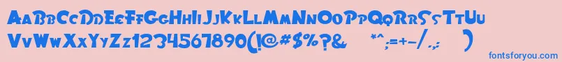 Rom Font – Blue Fonts on Pink Background