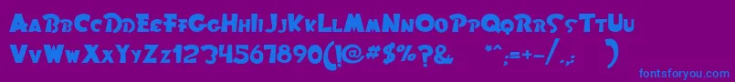 Rom Font – Blue Fonts on Purple Background