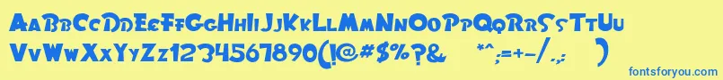 Rom Font – Blue Fonts on Yellow Background