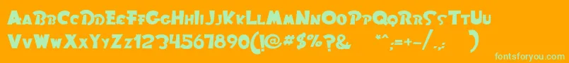 Rom Font – Green Fonts on Orange Background