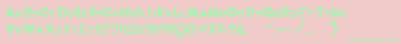 Rom Font – Green Fonts on Pink Background