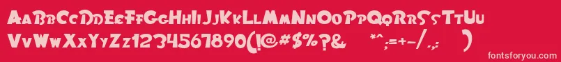 Rom Font – Pink Fonts on Red Background