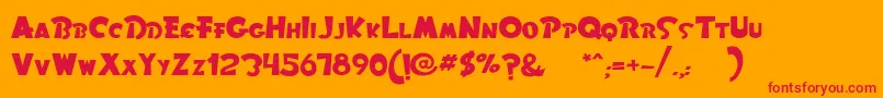 Rom Font – Red Fonts on Orange Background