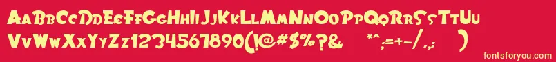 Rom Font – Yellow Fonts on Red Background