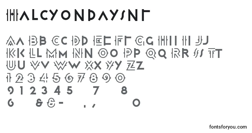 Halcyondaysnf-fontti – aakkoset, numerot, erikoismerkit